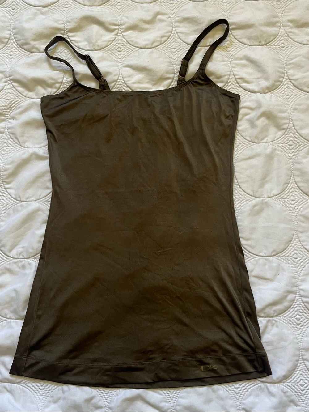 Donna Karan Olive Brown Adjustable-Strap Camisole size M, used still gd cond.